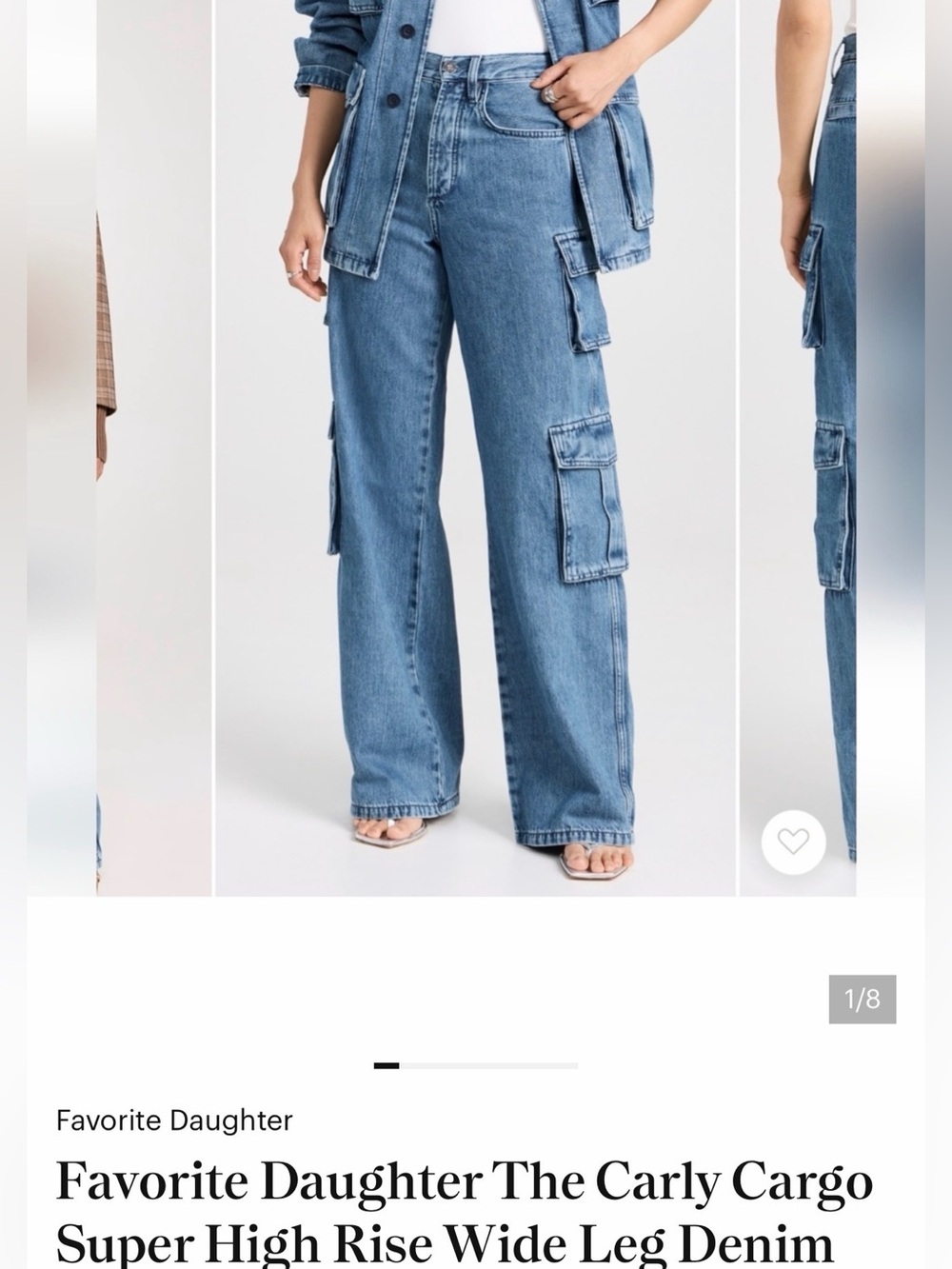Favorite Daughter Light Blue Cargo Wide-Leg Denim Jeans